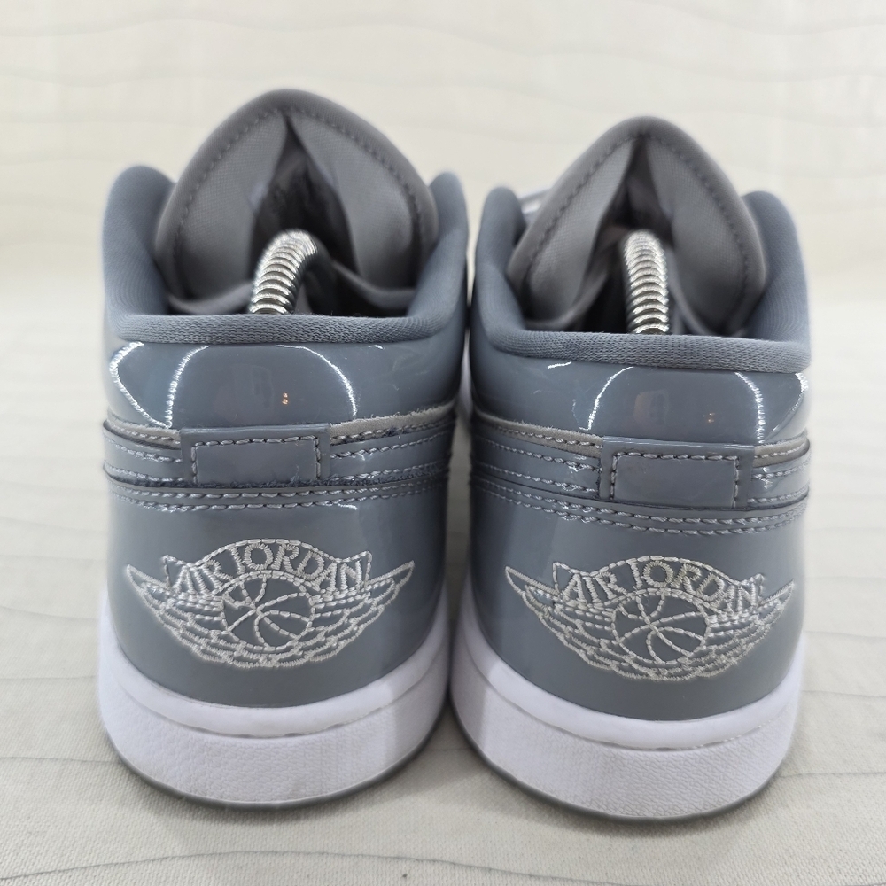 Air Jordan Mens 1 SE Low Patent Cool Grey White Sneakers Shoes HF3148-011 Sz 8.5 - Picture 6 of 13